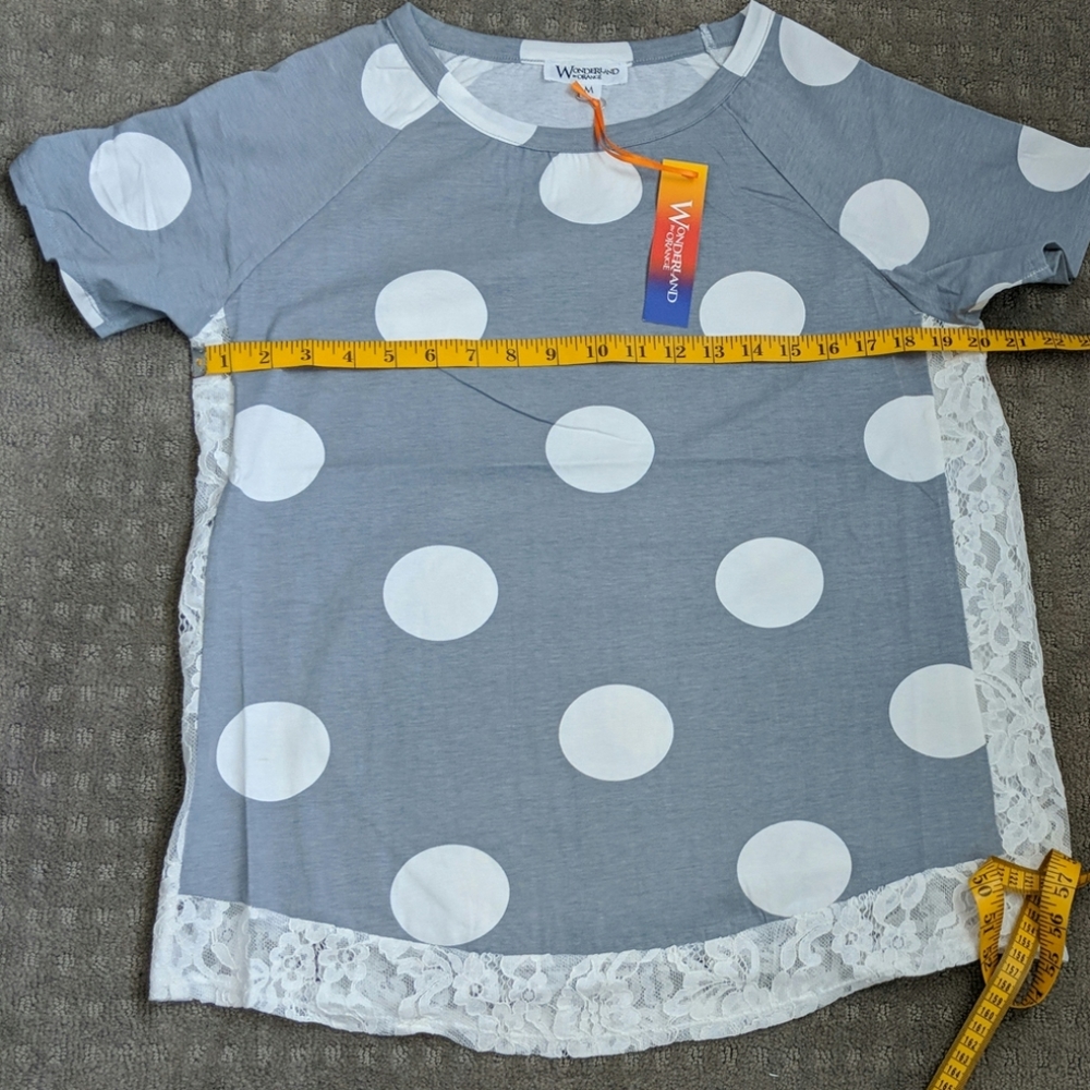 Wonderland Polka Dot and Lace Top - Picture 6 of 8